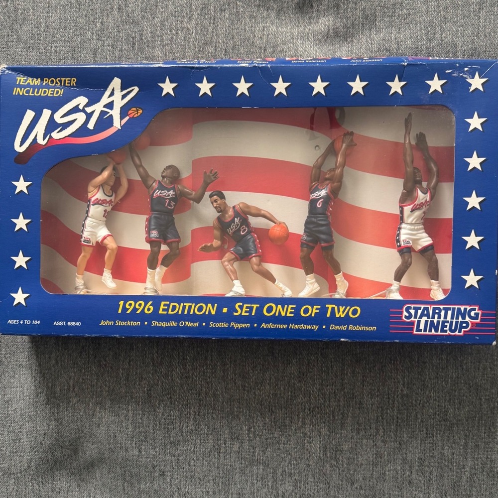 NIB VTG Starting Lineup 1996 Edition USA Basketball Team Set 1 of 2 Figures - Picture 4 of 6